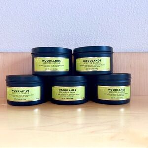 Trader Joe’s Woodlands Scented Candle. They smell like Christmas in the forest!